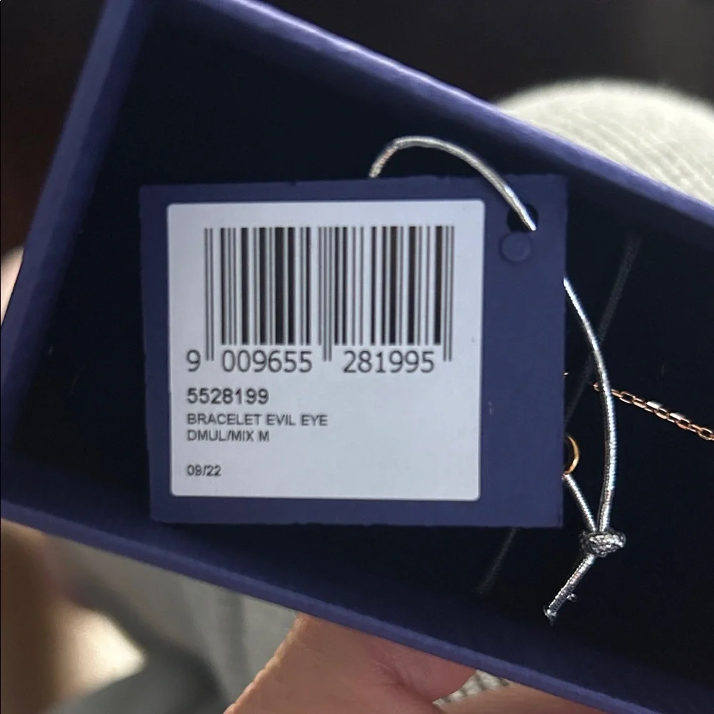 PERFECT 4 VALENTINES - BN NEVER WORN Swarovski Rose Gld Bracelet w/ 🧿 Charm - Picture 5 of 5
